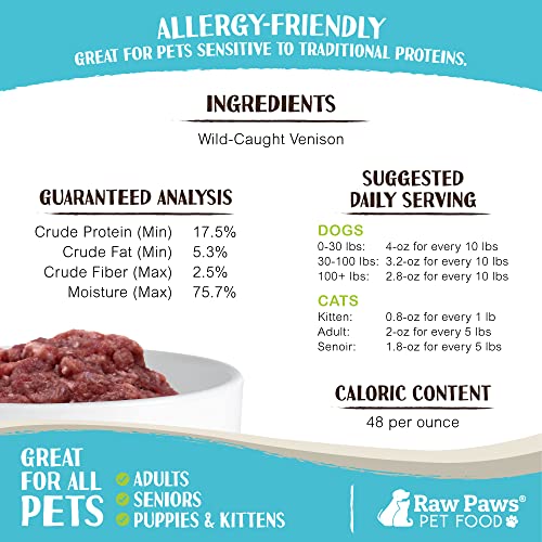 Wild-Caught Venison Raw Dog Food Rolls