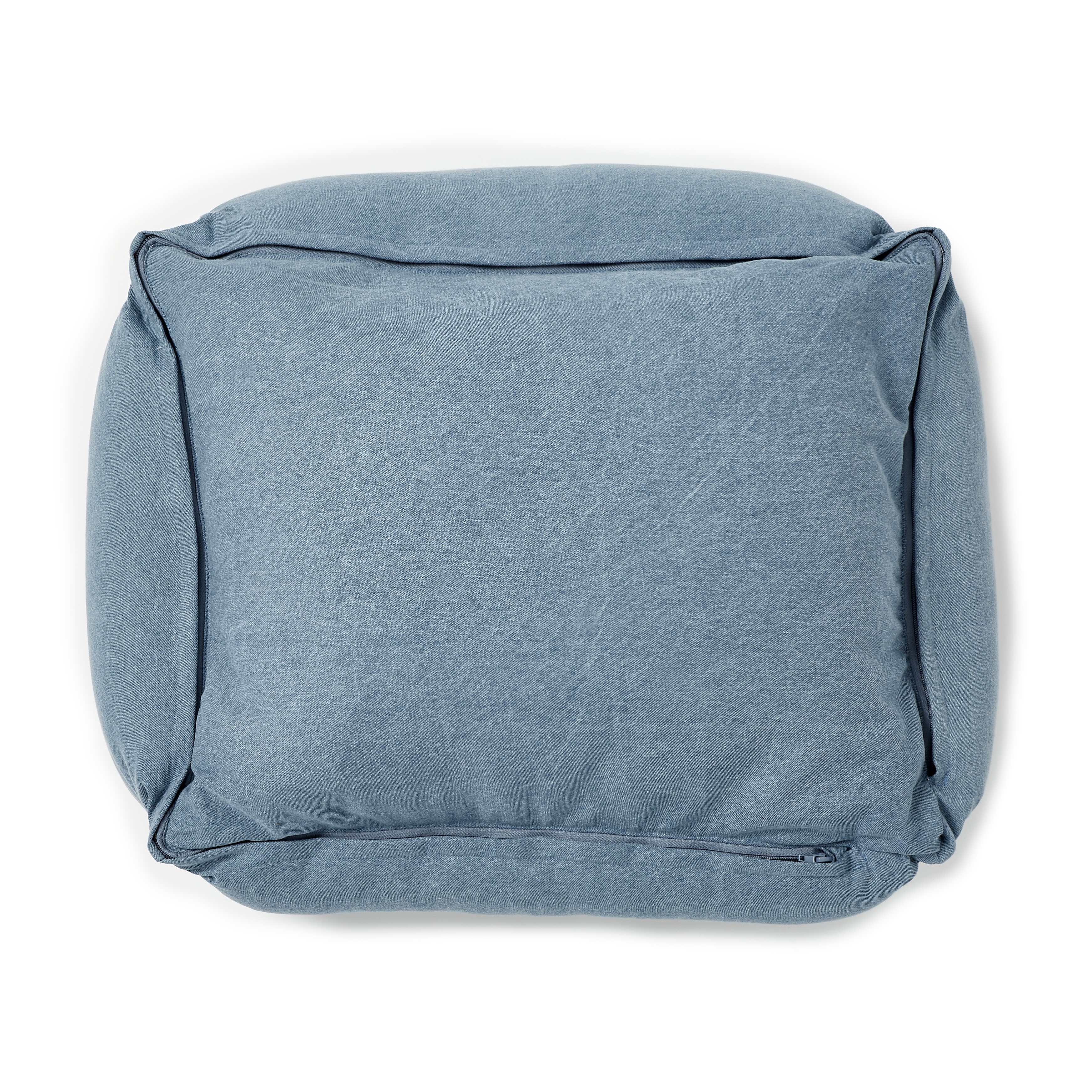 Small Light Blue Denim Pet Bed with Sherpa