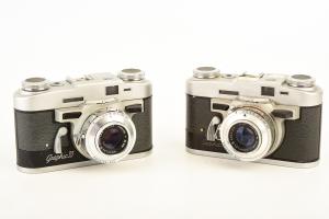2 Graflex Graphic 35 35mm Film Rangefinder Cameras with 50mm f2.8 Lens AS-IS V29