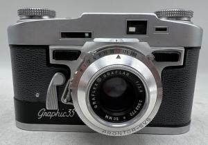 Graflex Graphic 35 35mm Film Rangefinder Camera w/ Graflar 50mm F2.8 Lens