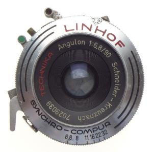 LINHOF Technika Angulon 1:6.8/90 large format prime camera lens used condition