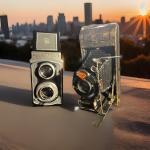 Bundle Graflex 22 Twin Lens Reflex + Case & Agfa CJ587 Compact 35mm Cameras 