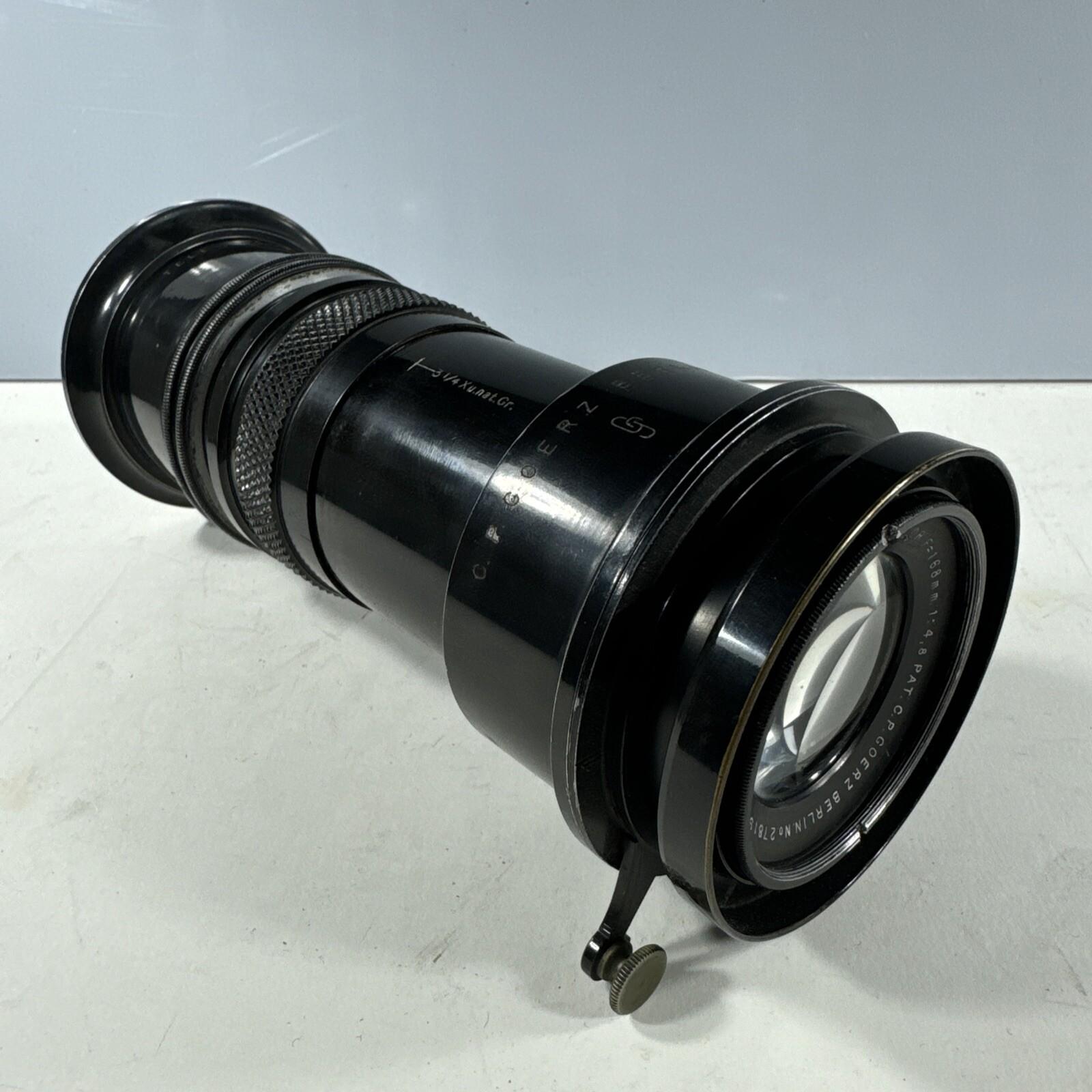 C. P. Goerz Berlin Telephoto Lens Tube with 168mm f4.8 Celor and 75mm Negative 