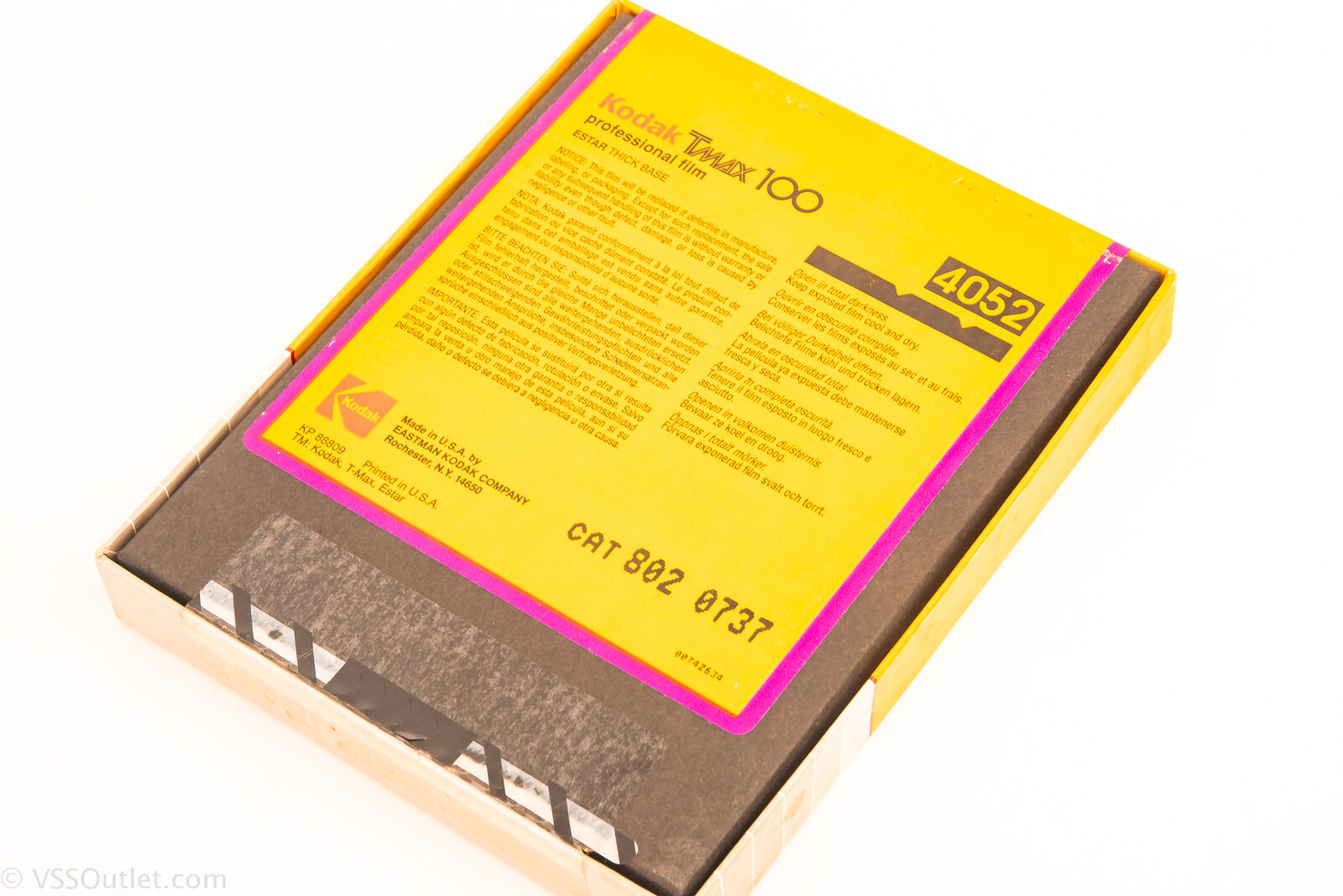 Vintage Kodak TMAX 100 4x5 B&W Film (Box of 25)