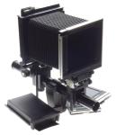 Black 4x5 SINAR F Large format camera black body polaroid back film insert clean