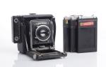 Busch pressman 2 1/4 x 3 1/4 film camera w/ rodenstock lens + 3 holders