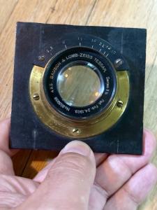 Bausch & Lomb - Zeiss Tessar 4x5 Series IIb Brass Lens On Board Large Format