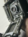 Busch Pressman 2 1/4” Camera w/Wollensak 101mm, Roll Back, GG Back, 4 Film Backs