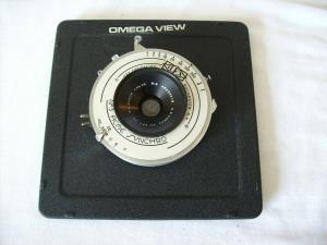 C.P. Goerz Dagor 4 3/8" [111mm] f8 Lens in Ilex #3 Shutter on 6 x 6 Omega View