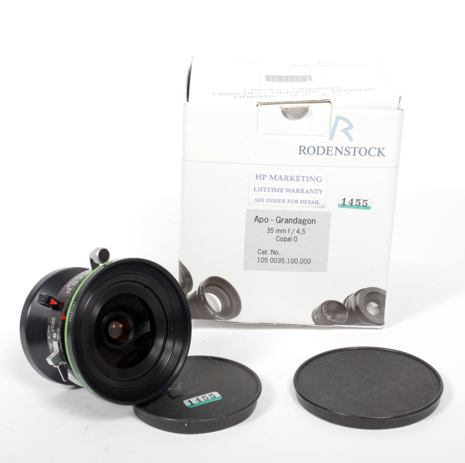 Rodenstock Apo Grandagon 35mm F4.5 Lens in Copal #0 Shutter #1455 + box