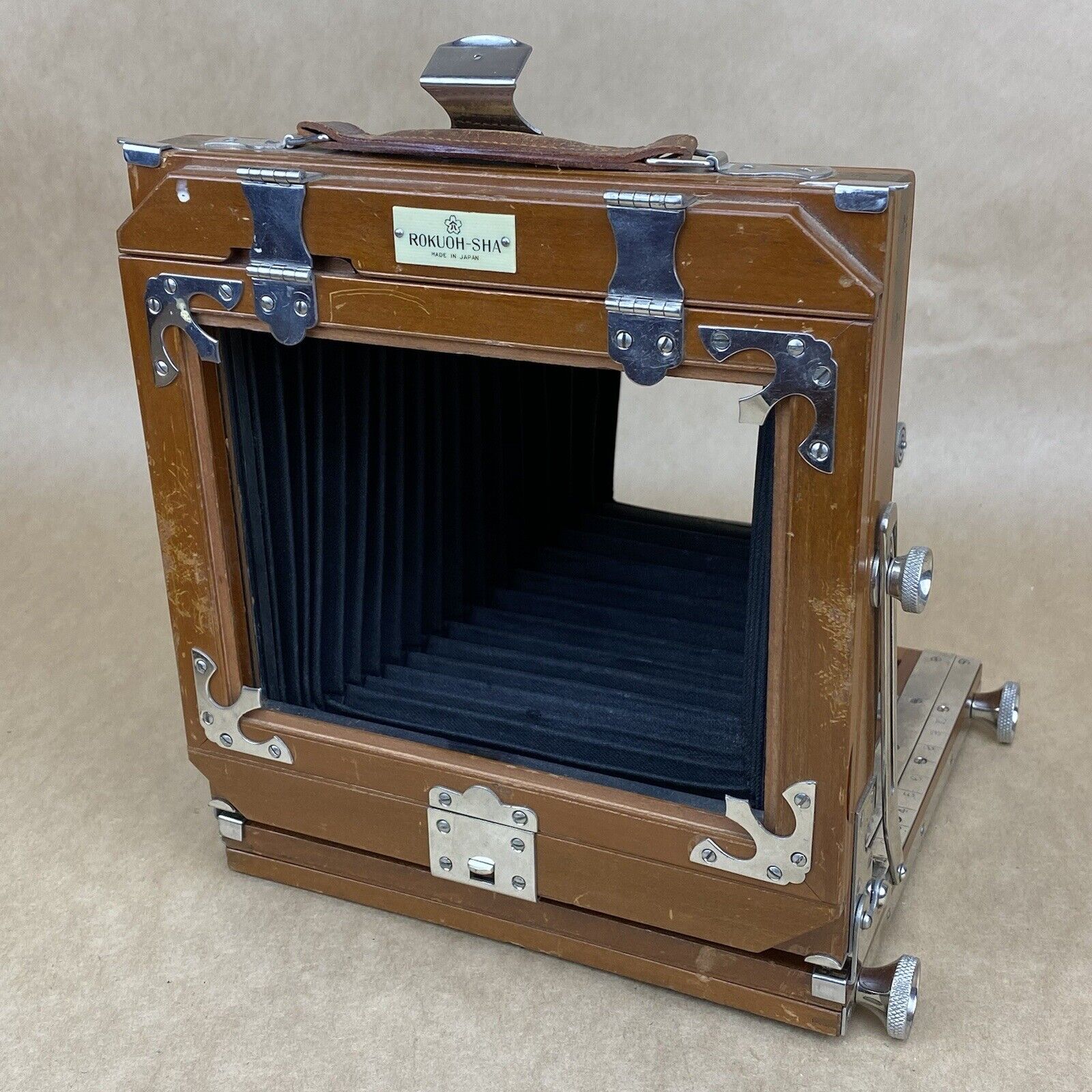 Vintage Wooden Field Camera 4x5 with Original Case