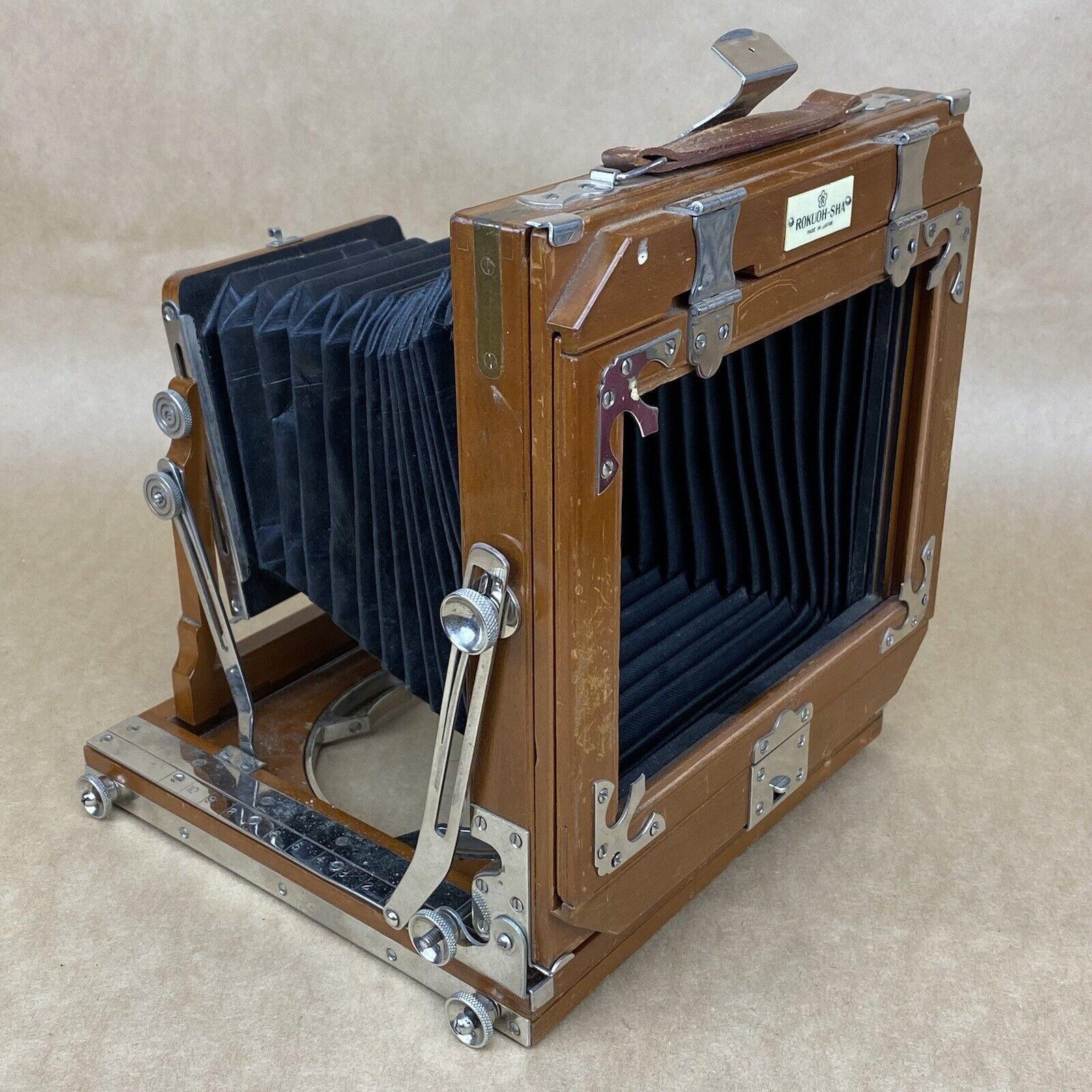 Vintage Wooden Field Camera 4x5 with Original Case