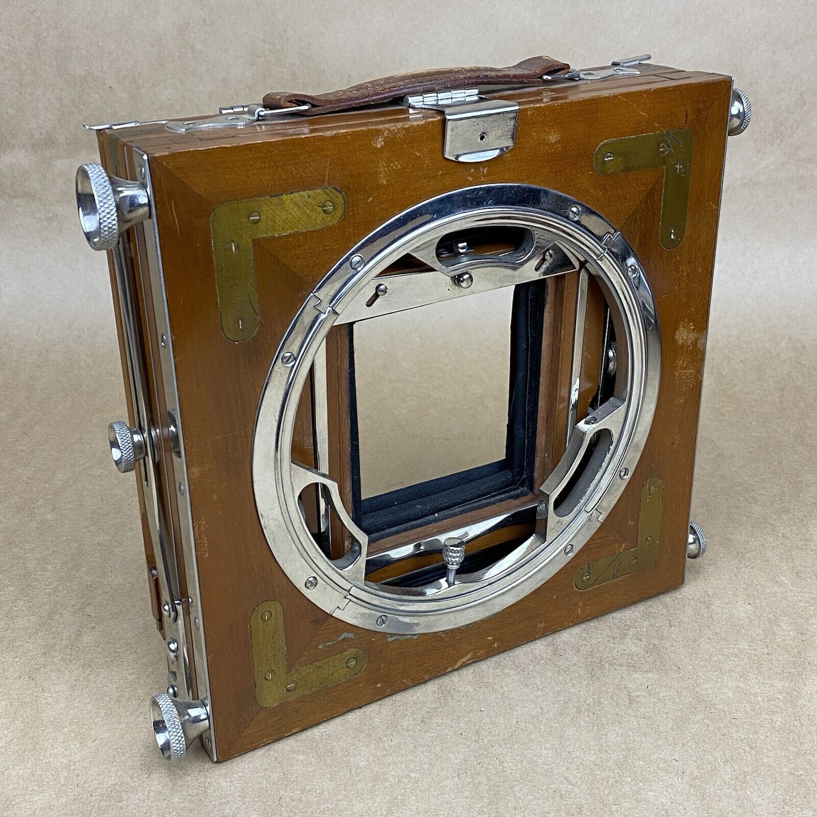 Vintage Wooden Field Camera 4x5 with Original Case