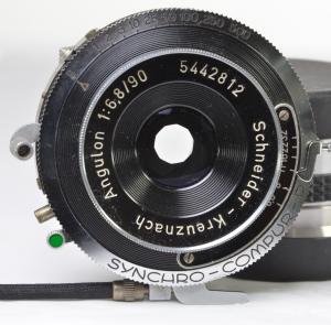Schneider-Kreuznach 90mm f/6.8 Angulon Lens in Compur 0 Shutter-NICE!