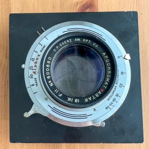 Goerz 19 in F:11 Artar Apochromat Red Dot Lens w Shutter Vintage