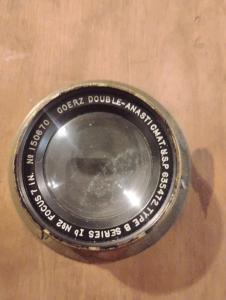 Goerz 180mm/7 in. Series III No.2 double anastigmat brass lens, Flange EXC GLASS