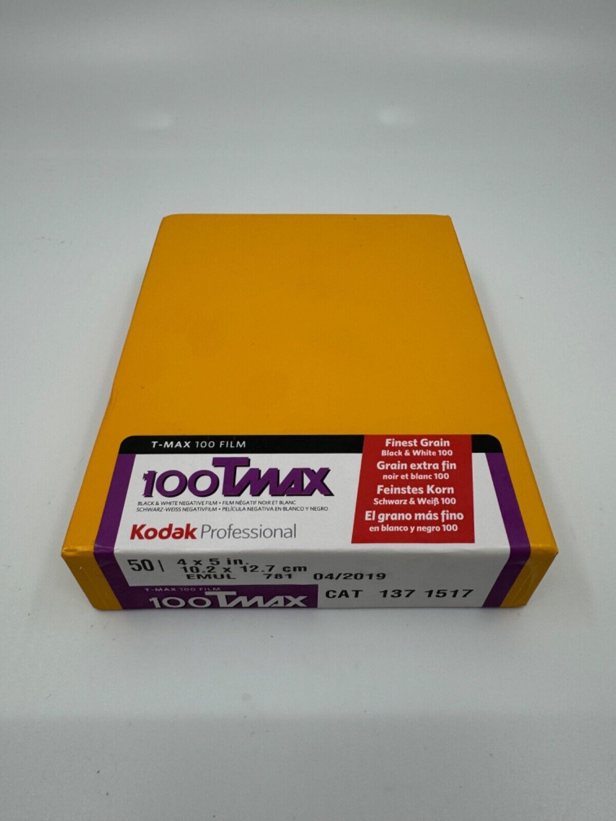 Kodak TMax 100 TMX 4x5 Sheet Film 50-Pack