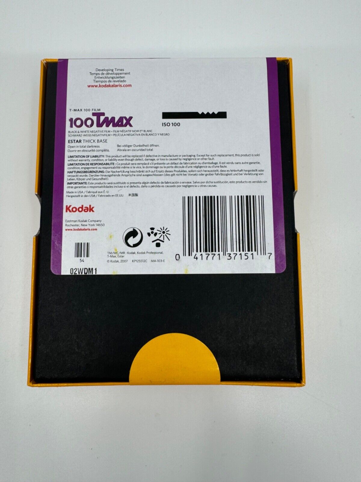Kodak TMax 100 TMX 4x5 Sheet Film 50-Pack