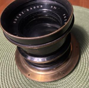 Goerz Dagor 19 inch f7.7  With Flange, brass lens large format camera - 20x24