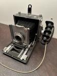 Linhof Technika III 4x5 Large Format Camera, German, Grip w. thumb release grip.