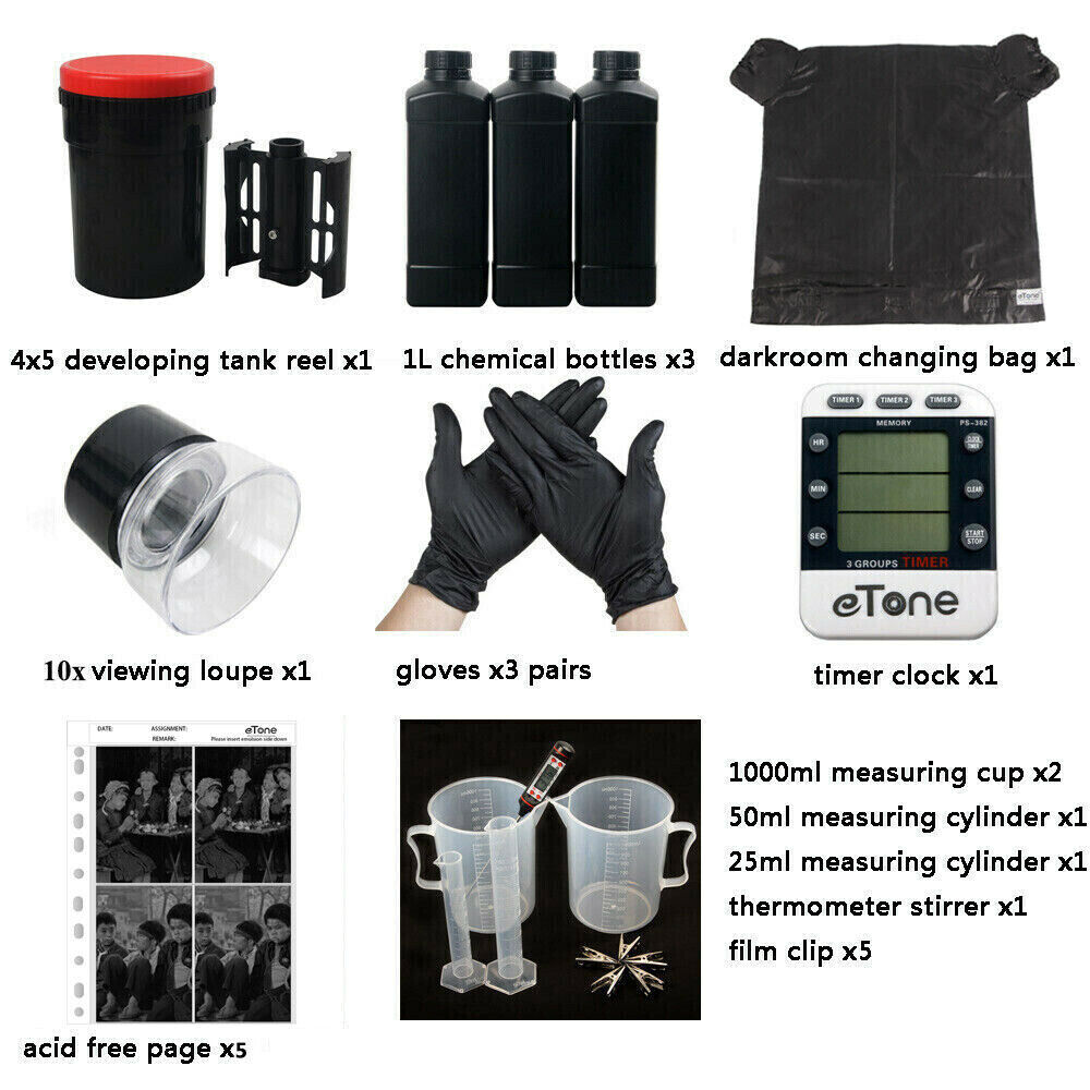 4x5 Color Sheet Film Developing Darkroom Equipment Kit