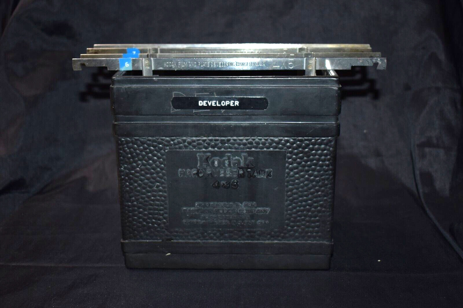 Vintage KODAK 4x5" Rubber Film Process Tank w/ Hangers