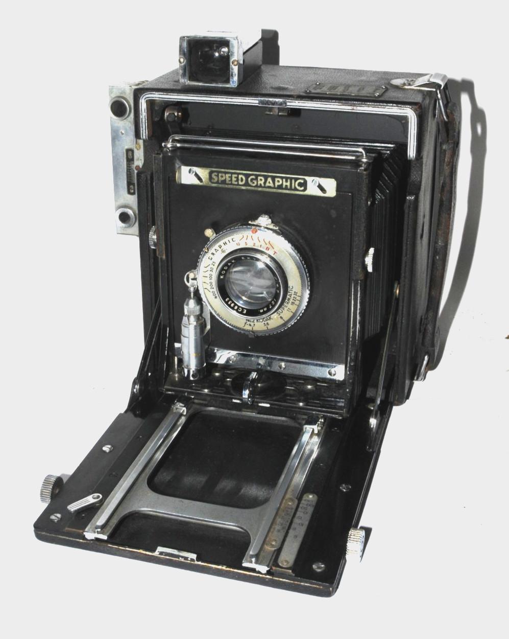 4X5 GRAFLEX SPEED GRAPHIC w/2 Holders Ektar f/4.7 127mm lens. READ CONDITION