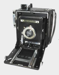 4X5 GRAFLEX SPEED GRAPHIC w/2 Holders Ektar f/4.7 127mm lens. READ CONDITION
