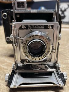Vintage Graflex Speed Graphic Camera w Kodak Ektar 101mm Lens & 3 Film Holders