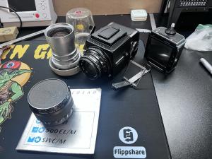 hasselblad 500 cm With 2 Film Backs, And 80mm F2.8 And 50mm F4 Lenses