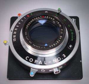 GOERZ APOCHROMAT ARTAR RED DOT 19 INCH F/11 W COPAL NO. 3 SHUTTER W CANHAM BOARD