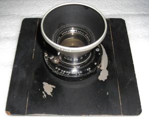 Rare Schneider-Kreuznach 1:9/305mm (12") Lens for large format. BJ 6X6 Wooden bd