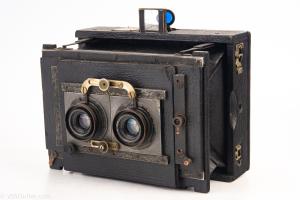 Goerz Anschütz Ango 9x14cm Folding Stereo Camera with Dagor 120mm Lens AS-IS V20