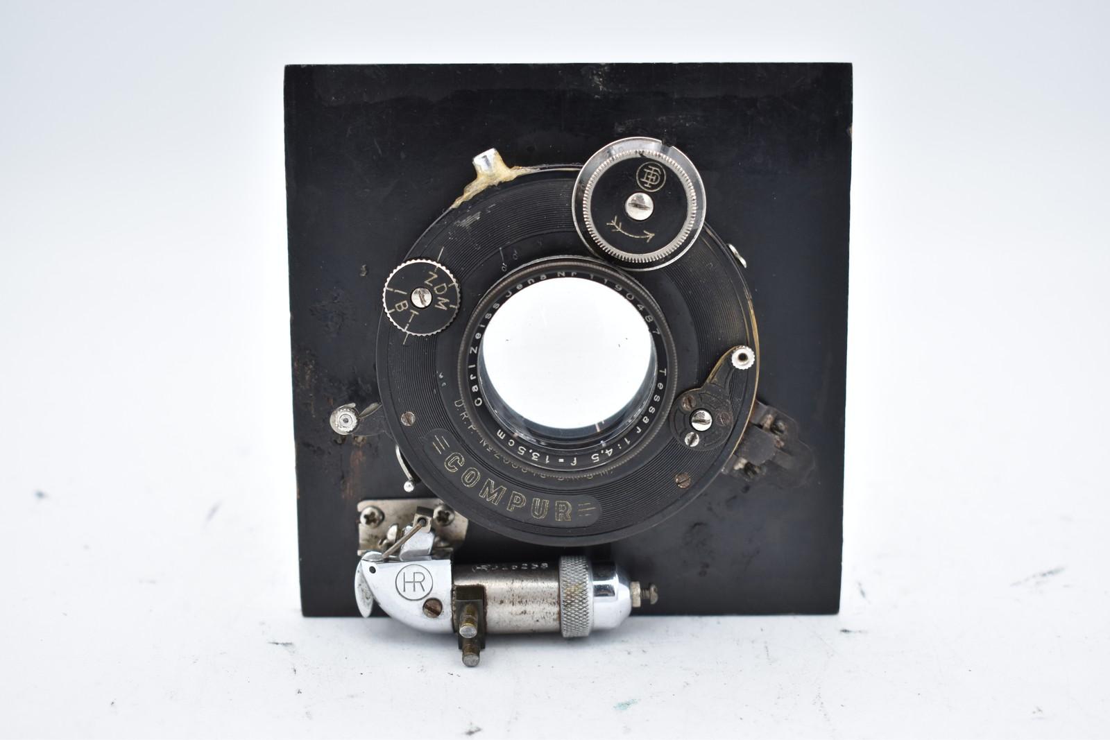 Carl Zeiss Jena 13.5cm F/4.5 Tessar Large Format Lens, Compur Shutter, Board