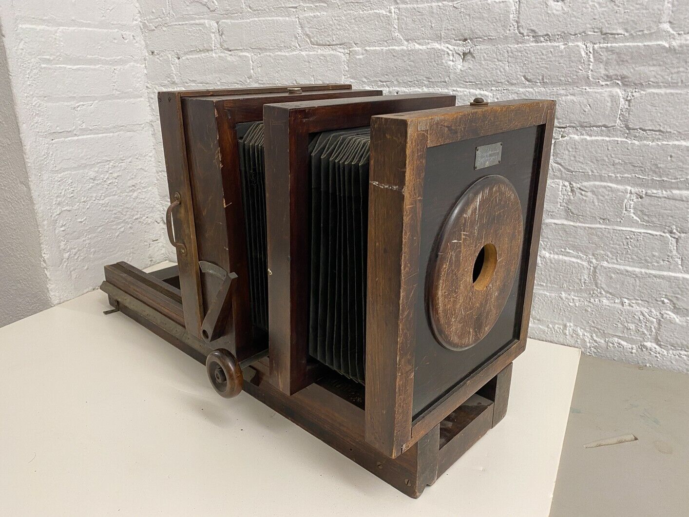 Vintage wooden large format camera