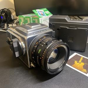 Hasselblad 500cm Camera with 80mm Zeiss T* , A12 back, Instax Back And Film