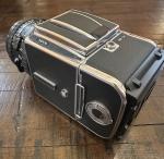 HASSELBLAD 501CM WITH 80MM AND 40MM LENS, TWO A12 FILM BACKS,AND SEKONIC L-508