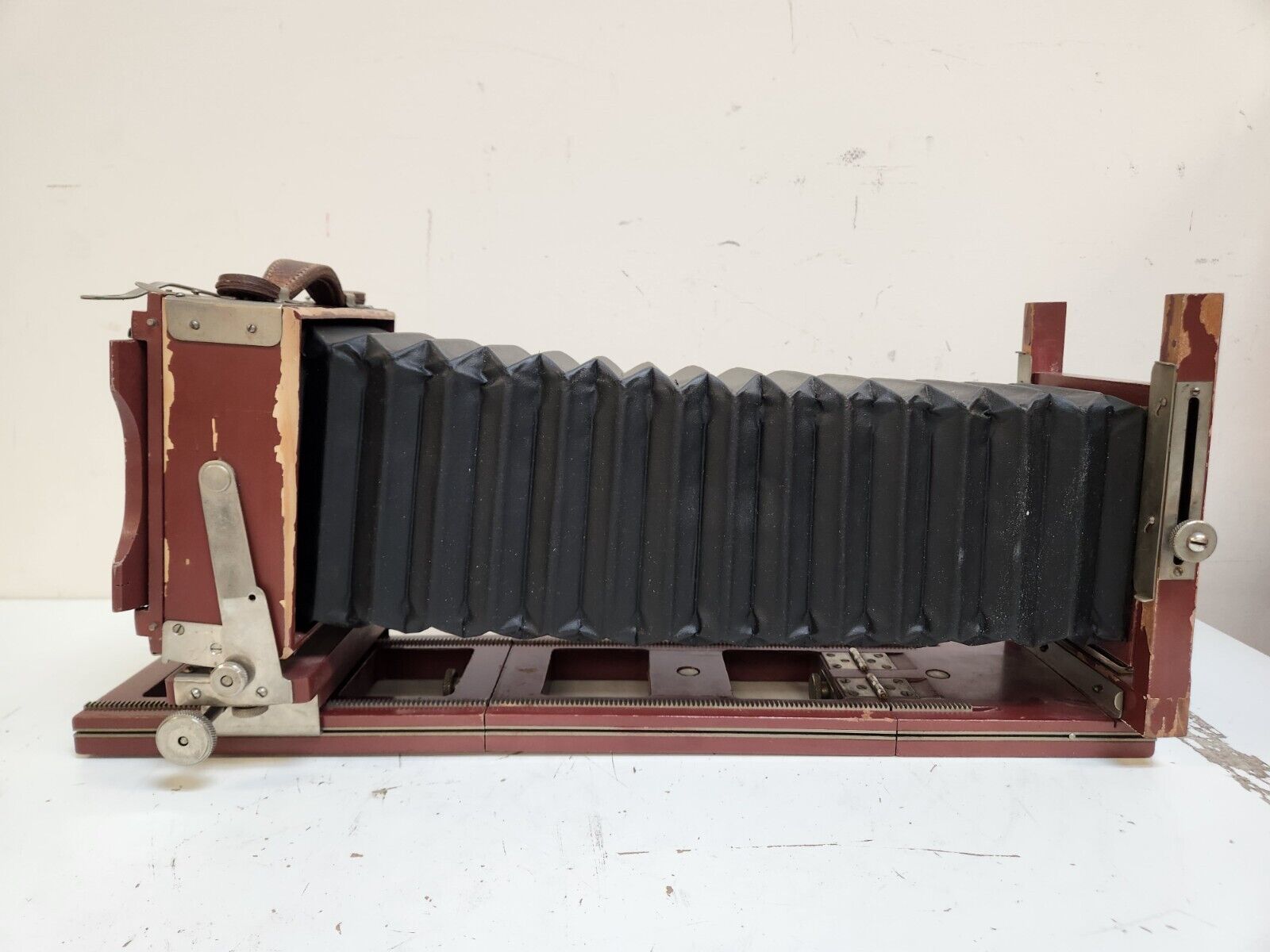 Vintage 4x5 Wooden Field View Camera with Lens