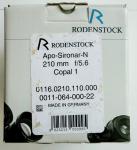 Rodenstock Apo Sironar-N 210mm f/5.6 Lens in Copal No. 1 Shutter_ Brand New