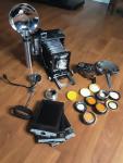 Graflex Speed Graphic 4x5 Vintage Folding Camera w/extras