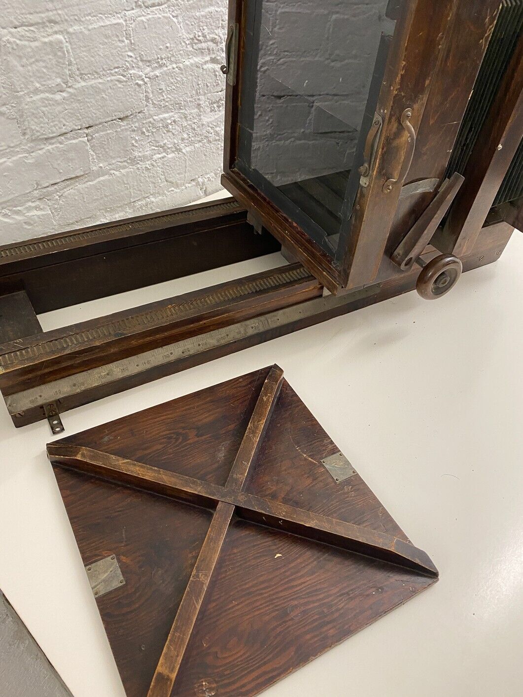 Vintage wooden large format camera