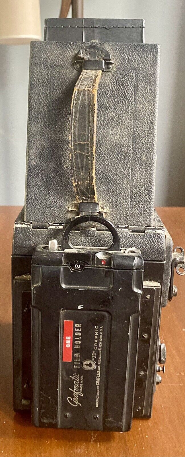 Rare Black Graflex Antique 23" Folding Camera Iconic