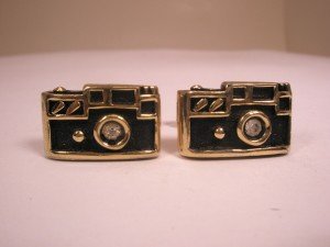 Vintage Rhinestone SWANK Cuff Links for Film Cameras