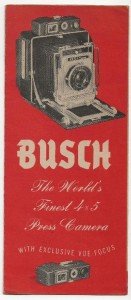 Vintage BUSCH Press Camera Tri-Fold Brochure, 1940s
