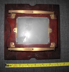 Wood & Brass 4x5 Film Holder & Ground Glass