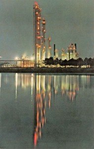 Vintage Kodak Longview TX Night Scene Postcard