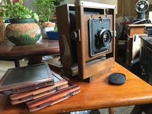 Vintage 5x7 Wooden View Camera with Schneider Lens