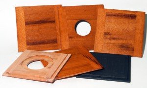 Tigerwood Lens Board 4" x 4" for Deardorff