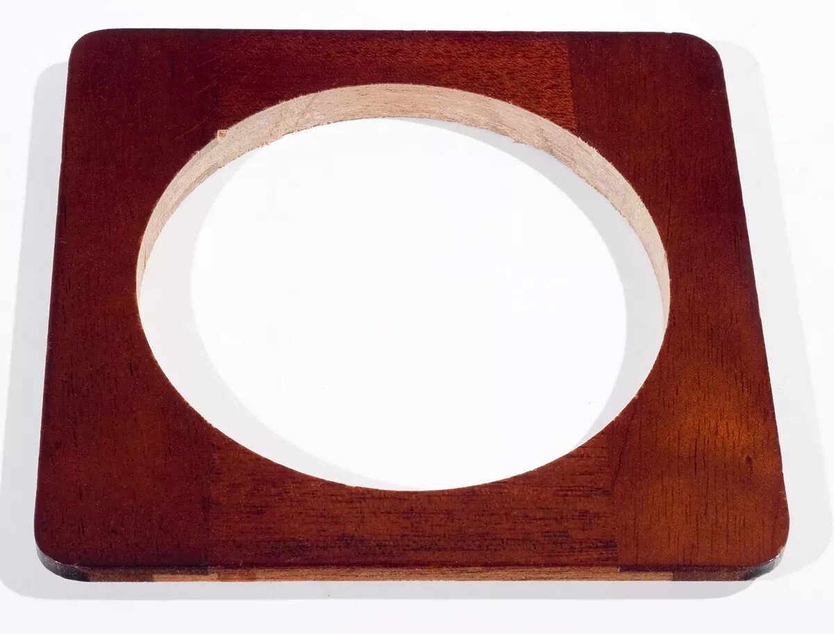 Mahogany Lens Board for Deardorff Cameras, 4.5” x 4.5”