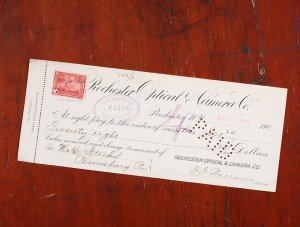 Rochester Optical 1901 Canceled Check Camera